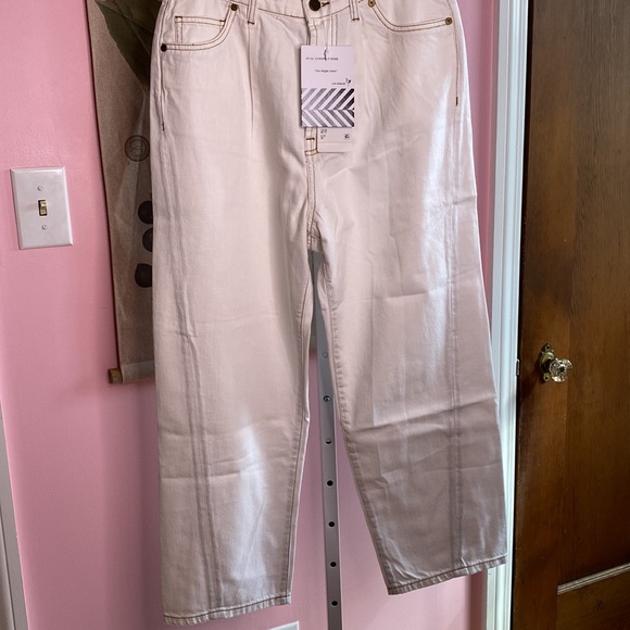 Sandrine Rose Jeans Size 30 White/Mustard Stitching NWT Retail $198 - Picture 9 of 9
